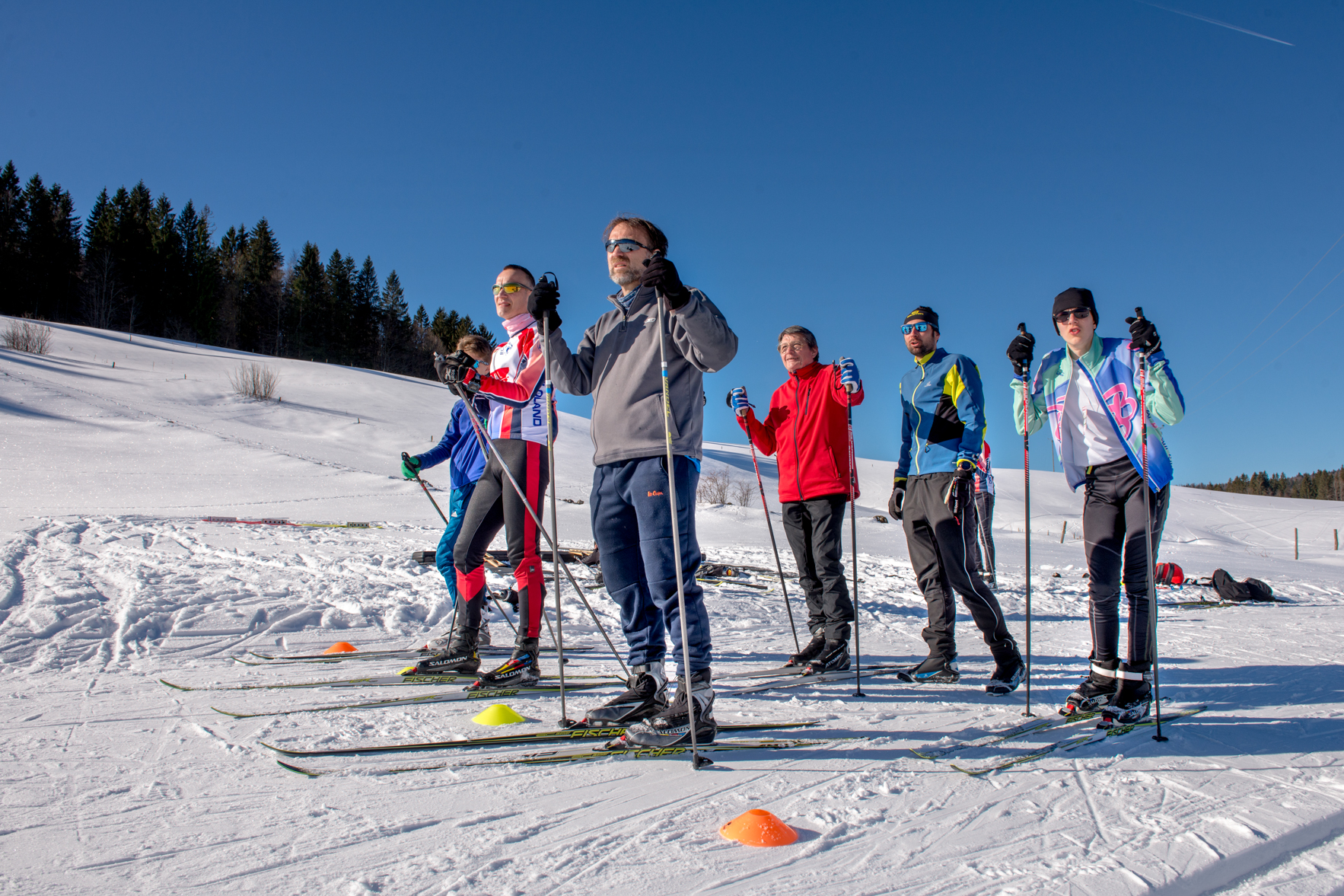 Ski de fond en groupe